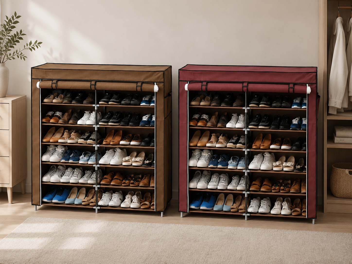 Тканинна шафа для зберігання взуття Shoe Cabinet 118х30х120 см