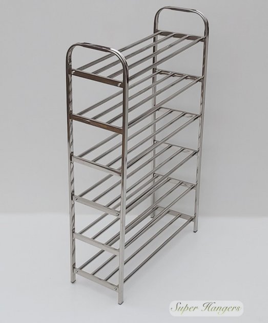 Полиця для взуття Shoe Rack MPR6 металева хромована на 6 ярусів