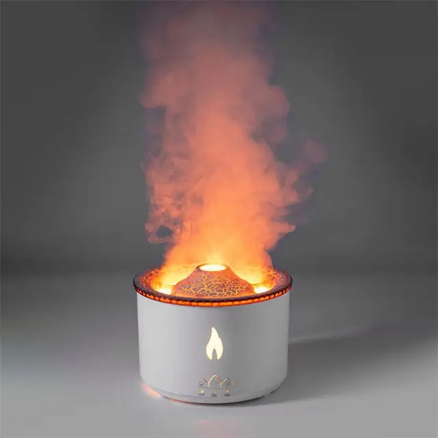 Ароматичний дифузор Volcano Fire Flame, аромотерапія, зволожувач повітря, 2 кольори пульт Jellyfish Mist Flame Volcano Home Appliance Life Store