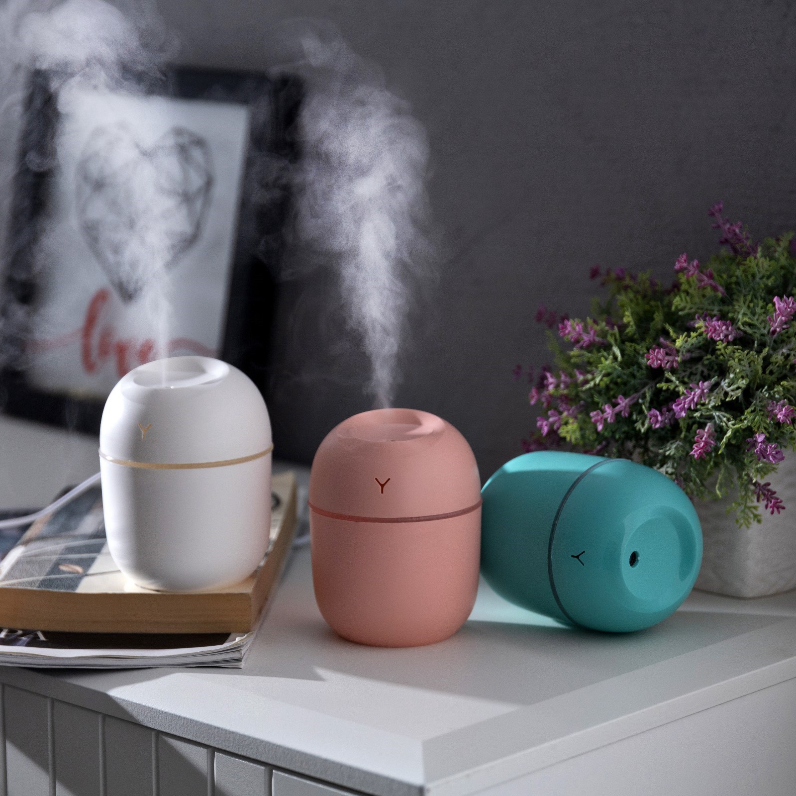 Ультразвуковий міні зволожувач повітря USB Humidifier з підсвічуванням