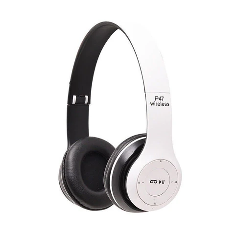 Білі Бездротові Навушники Wireless P-47 Bluetooth + MicroSD + FM Радіо