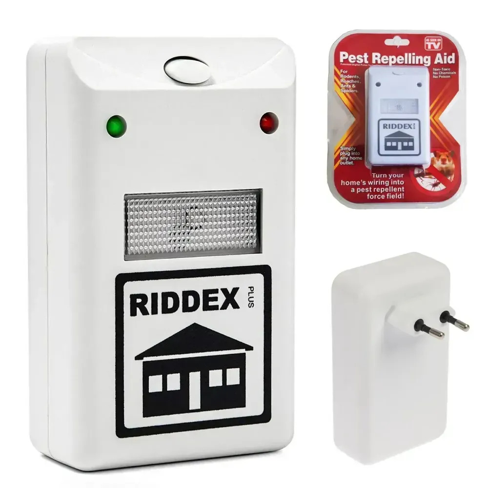 Екологічно безпечний ультразвуковий відлякувач комах та гризунів RIDDEX Pest Repelling