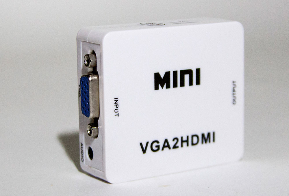Перехідник VGA на HDMI конвертер для ПК, ноутбука, відео реєстратора адаптер перетворювач з аудіо та зовнішнім живленням HDMI - VGA VGA2HDMI(4272)