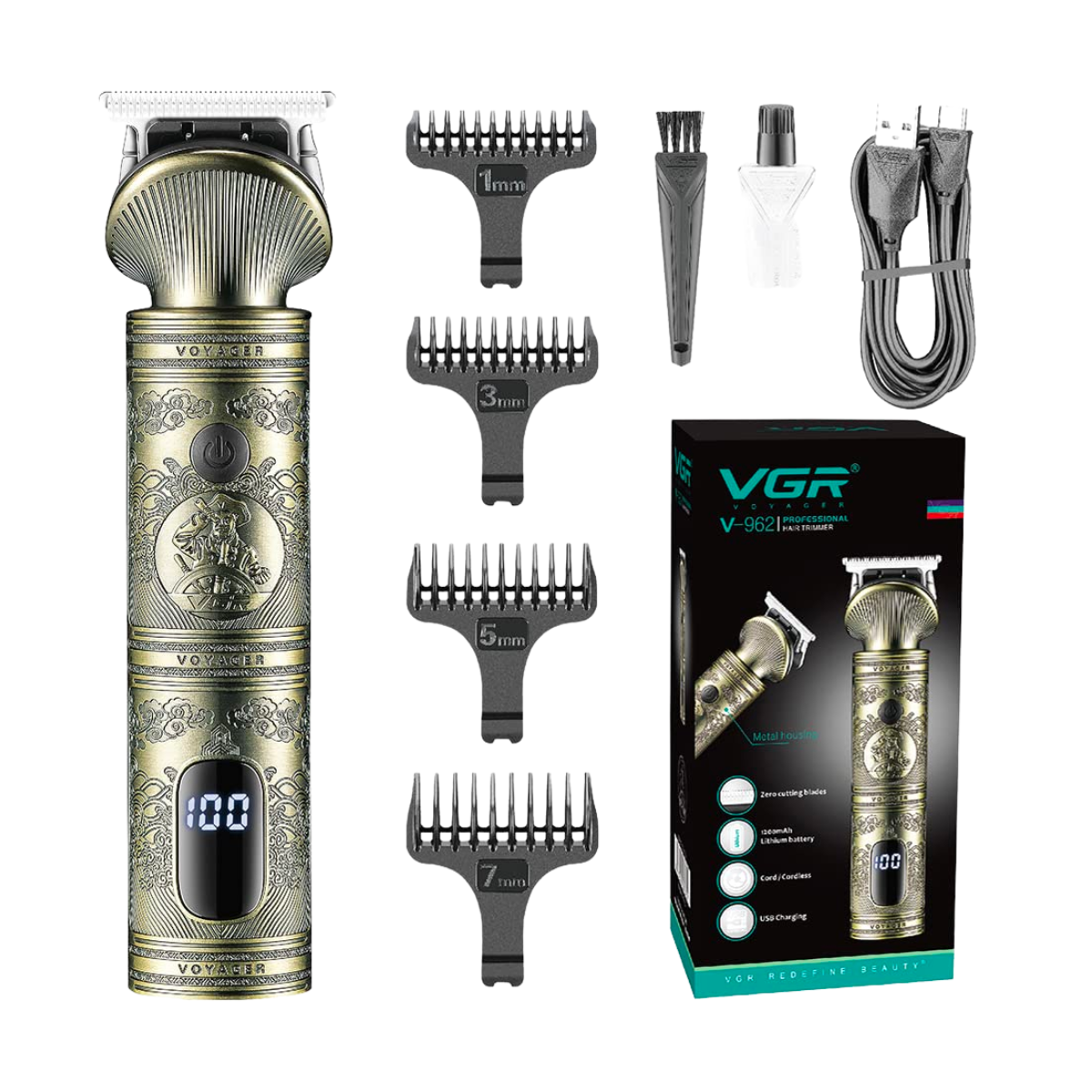 Тример для стрижки з LED-дисплеєм VGR V-962