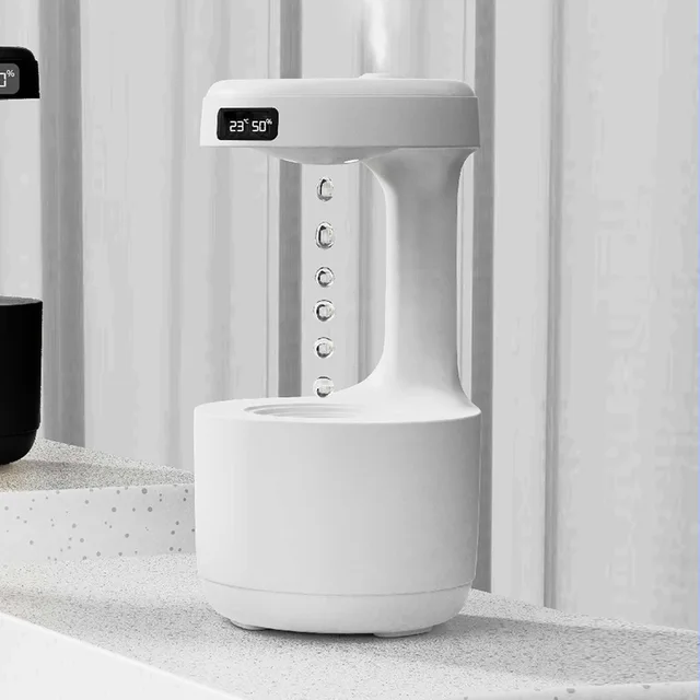 Зволожувач повітря портативний Kinscoter DQ-011 Anti Gravity Humidifier електричний 800 мл White iC227