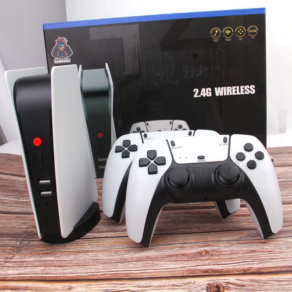 Ігрова приставка Бездротова телевізійна ігрова консоль HappyJoe White M5, 64 ГБ, 15000+ ігор, підтримка PS1/MAME/GBA