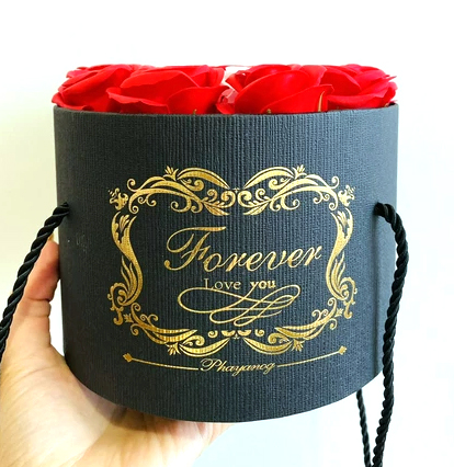 Подарунковий набір троянд Forever I love you букет в капелюшній коробці, ручної роботи, червоний