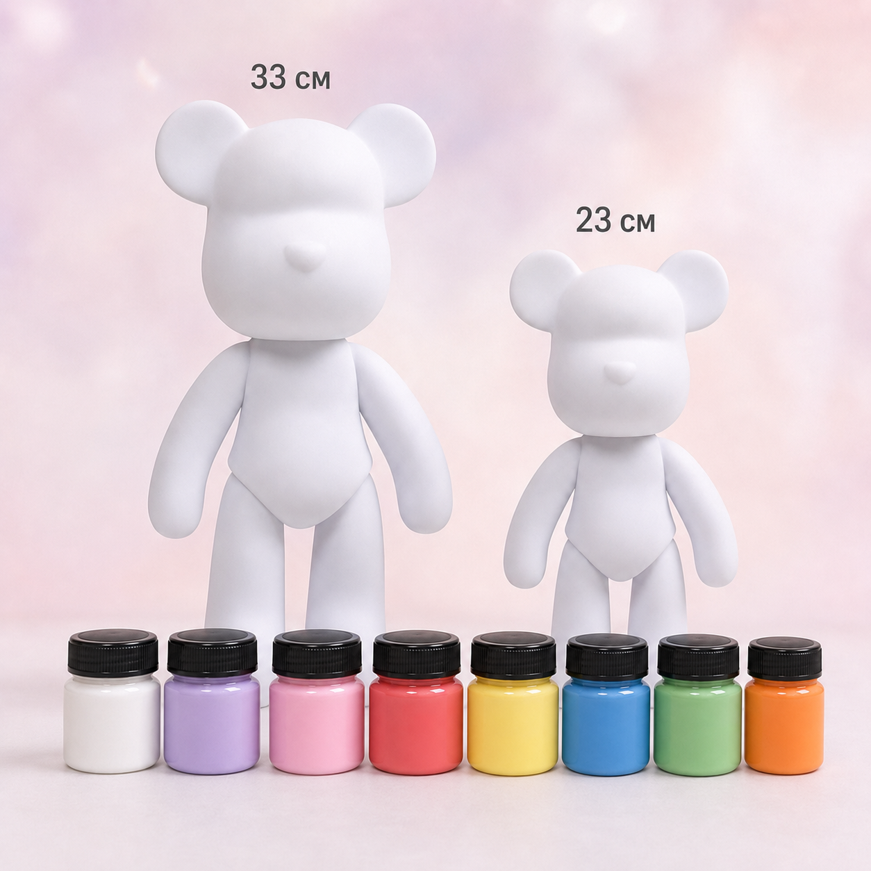 Флюїдний ведмедик DIY Creative Fluid Bear з фарбами 3 шт / Набір розмальовка для творчості ведмежа
