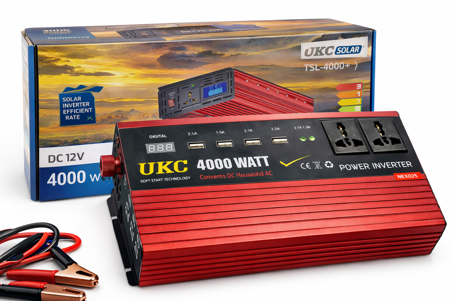 Перетворювач напруги Power Inverter 4000W з 12V на 220