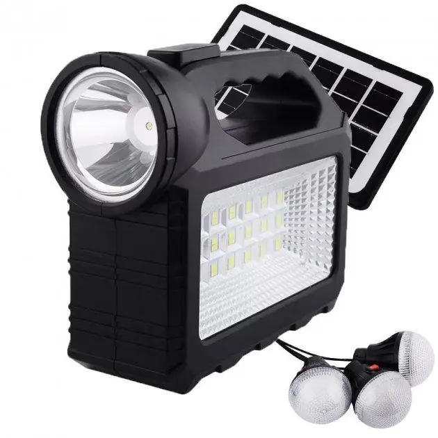 Багатофункціональний LED ліхтар Cclamp GD-101 із сонячною панеллю, 3 лампочки, повербанк