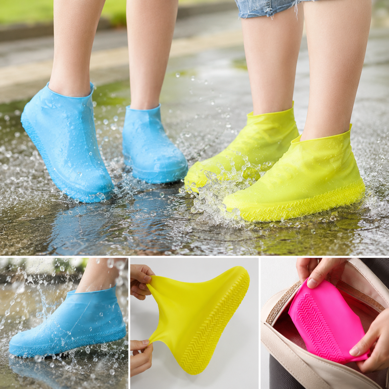 Силіконові чохли бахіли для взуття від дощу та бруду Waterproof Silicone Shoe М,L