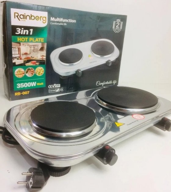 Настільна Електрична плитка на 2 конфорки Rainberg RB-007 3500W