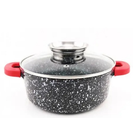 Каструля з кришкою A-Plus 1469 мармурове покриття (2.4 л – 20 см)