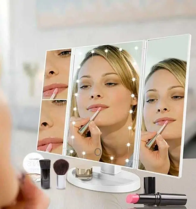 Дзеркало потрійне для макіяжу Superstar Magnifying Mirror із LED-підсвічуванням прямокутне зі збільшенням