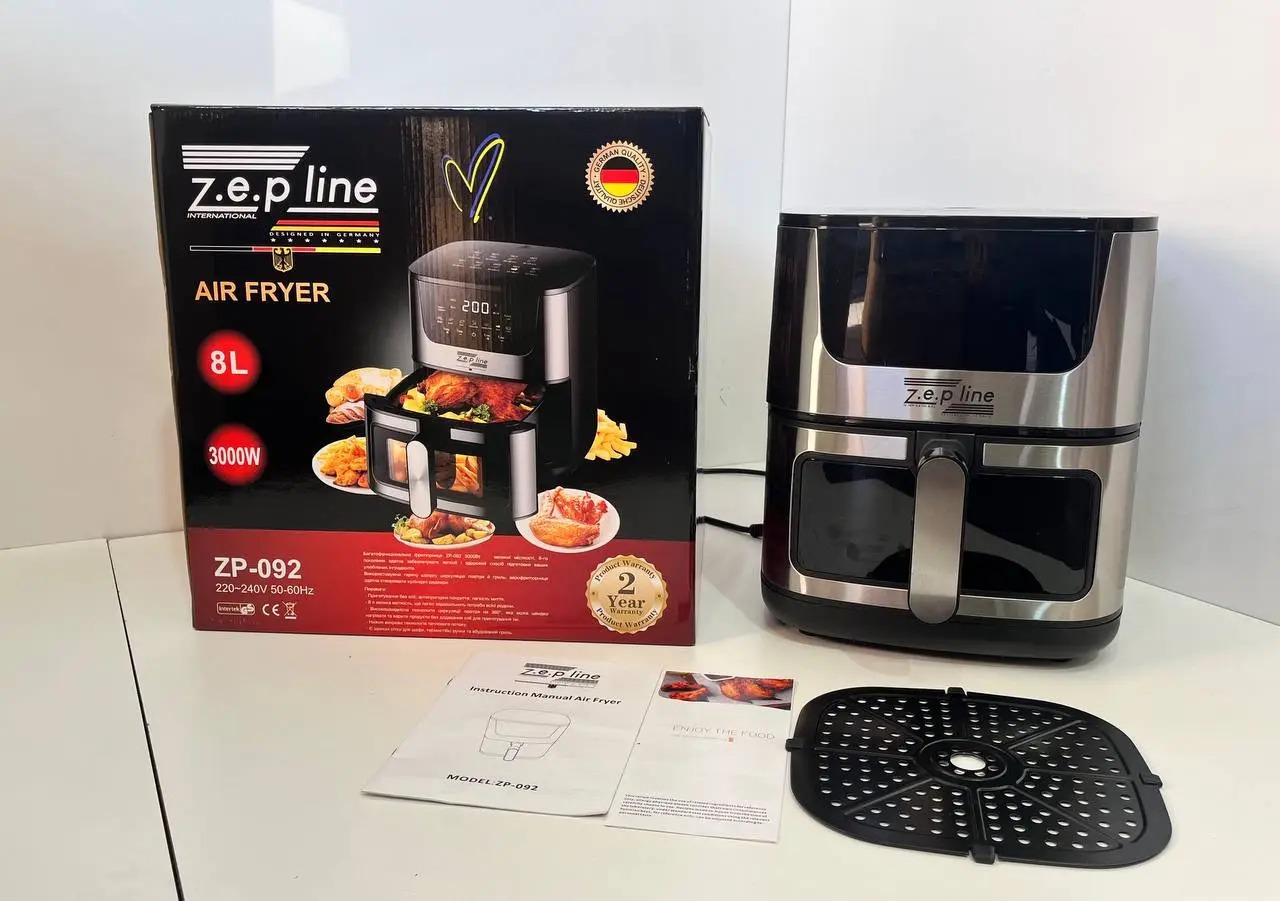 Мультипекар Безмасляна електрична аерофритюрниця на 8 л Zepline ZP-092 3000W