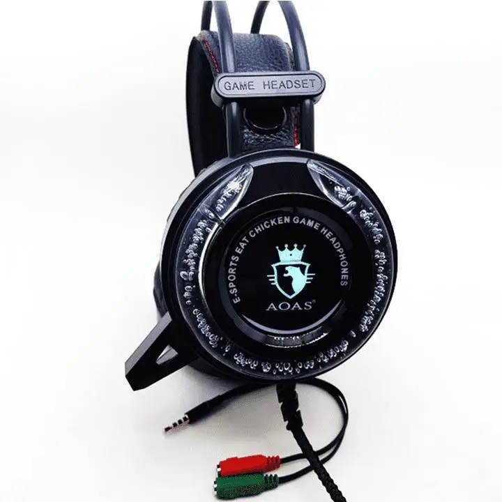Ігрові накладні навушники з мікрофоном з RGB підсвічуванням GAME AS-90