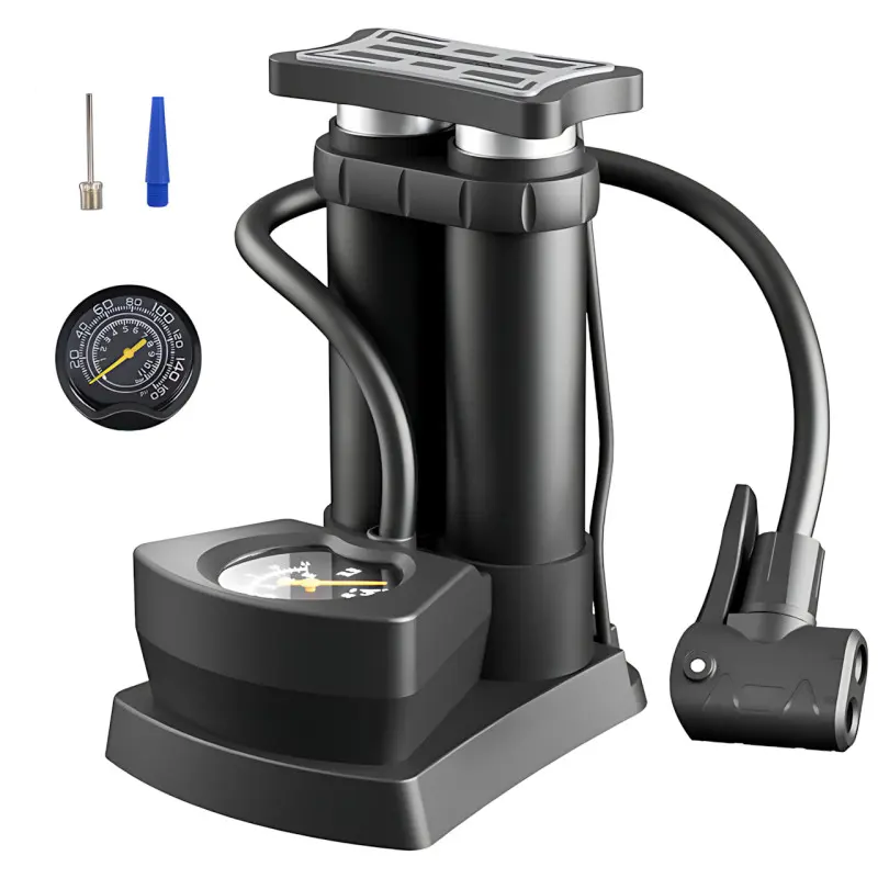 Портативний ножний насос з манометром Air pump AND 521-2414 Двоциліндровий насос