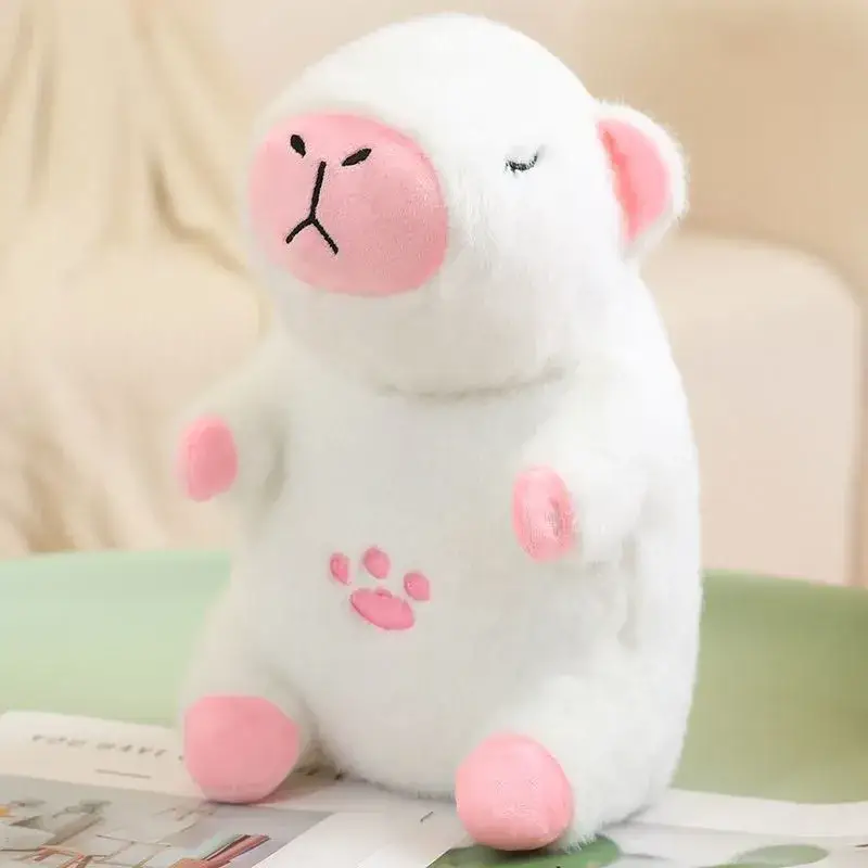 Білий Інтерактивна дихаюча Капібара Snuggle Pulse CapyBuddy 30 см м'яка плюшева іграшка