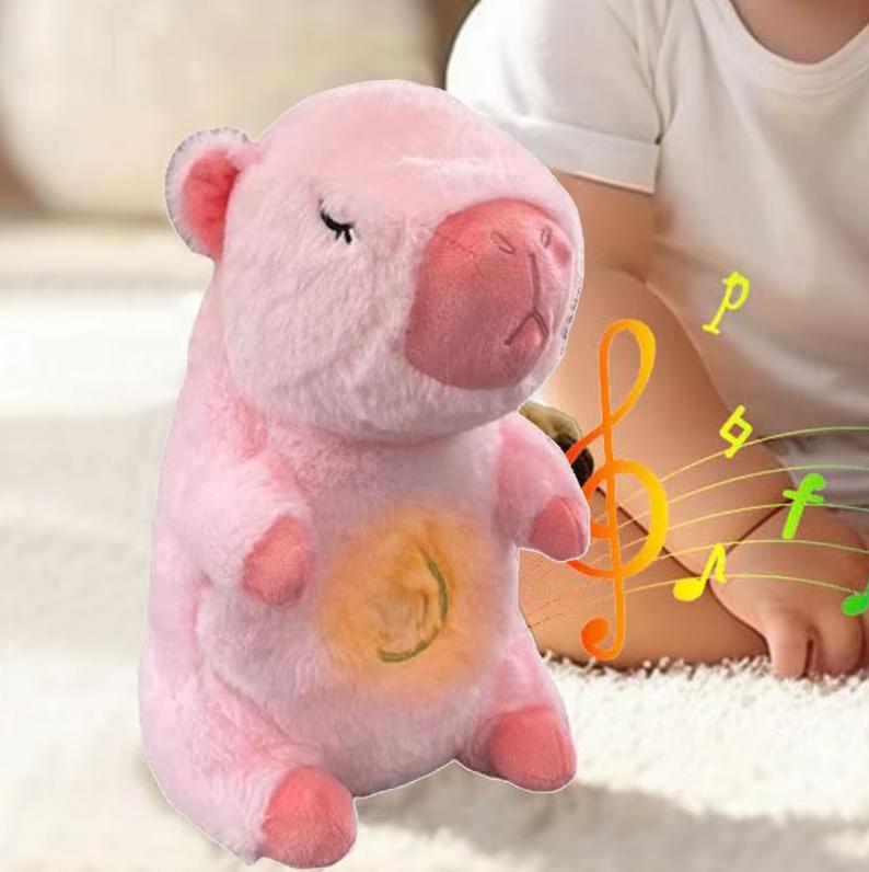 Рожевий Інтерактивна дихаюча Капібара Snuggle Pulse CapyBuddy 30 см м'яка плюшева іграшка