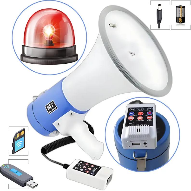 Гучномовець MEGAPHONE ER 66, 12v, рупор UKC 50 Вт з регулюванням гучності