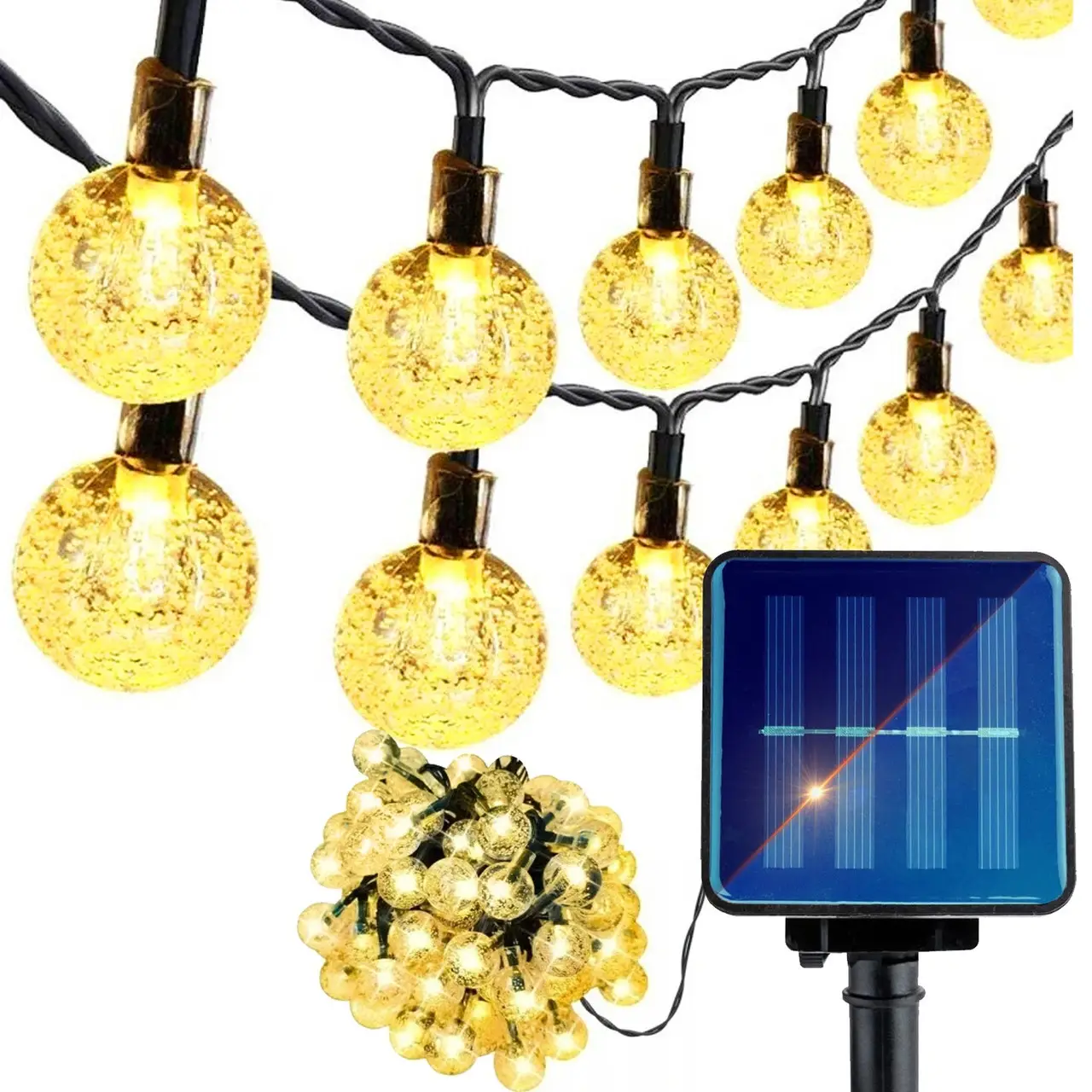 Гірлянда вулична LED лампочки SOLAR GARDEN LIGHT 834-122 WW на сонячній батареї