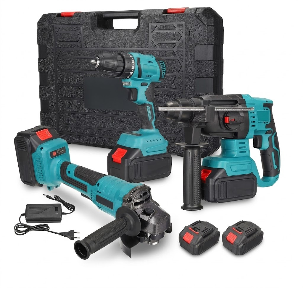 Набір акумуляторного інструменту 3в1 з двома АКБ 48V / Перфоратор-Шуруповерт-УШМ 3-в-1