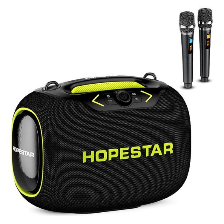 Бездротова Bluetooth колонка HOPESTAR PARTYBOX, 120 ВТ із двома мікрофонами