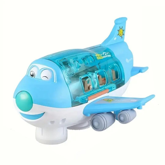 Іграшковий музичний літак з пасажирами, рухається, обертається 360 Airliner Light Music 8811-16
