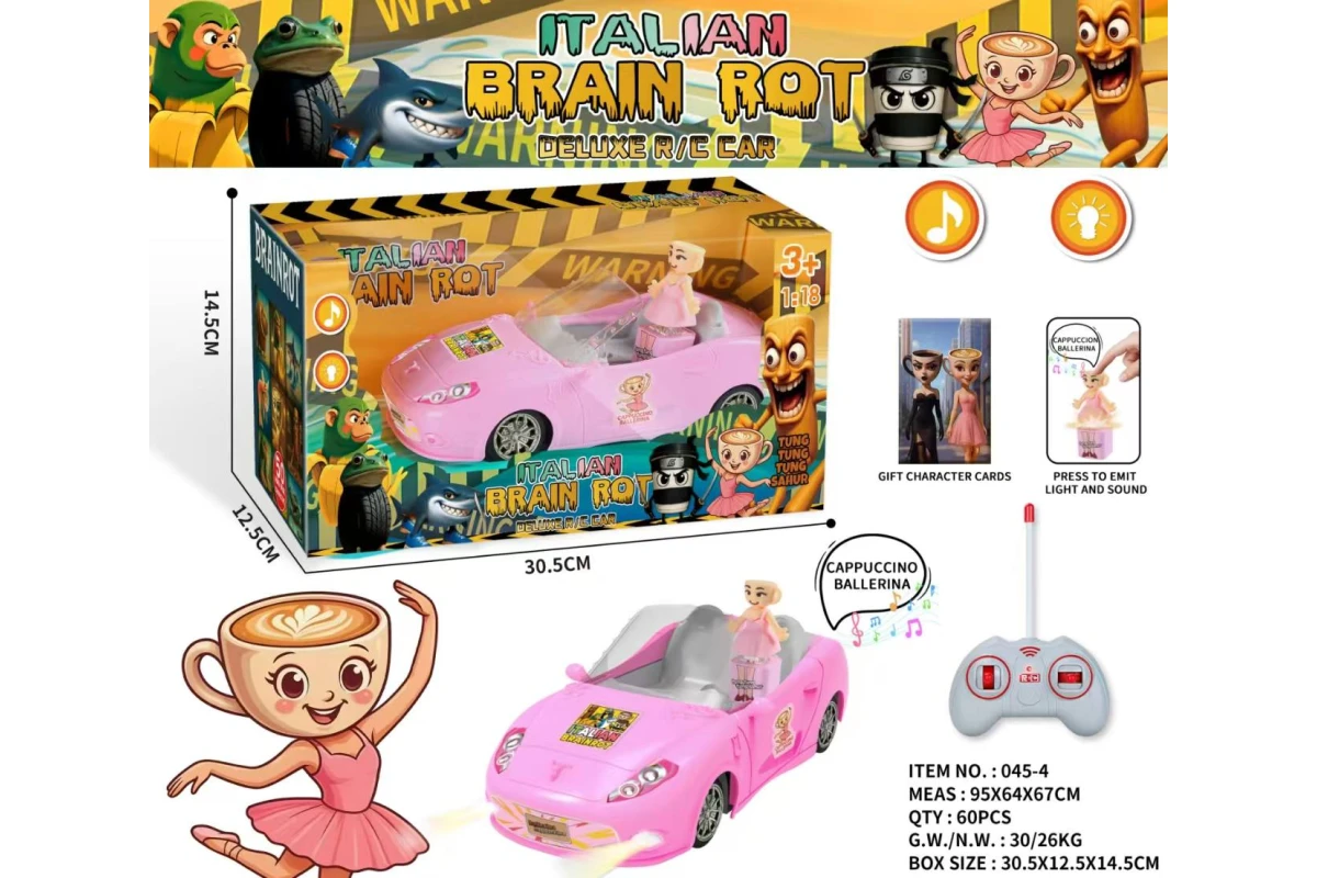 Машинка радіокерована Italian Brain Rot - Deluxe R/C Car "Ballerina Cappuccina"