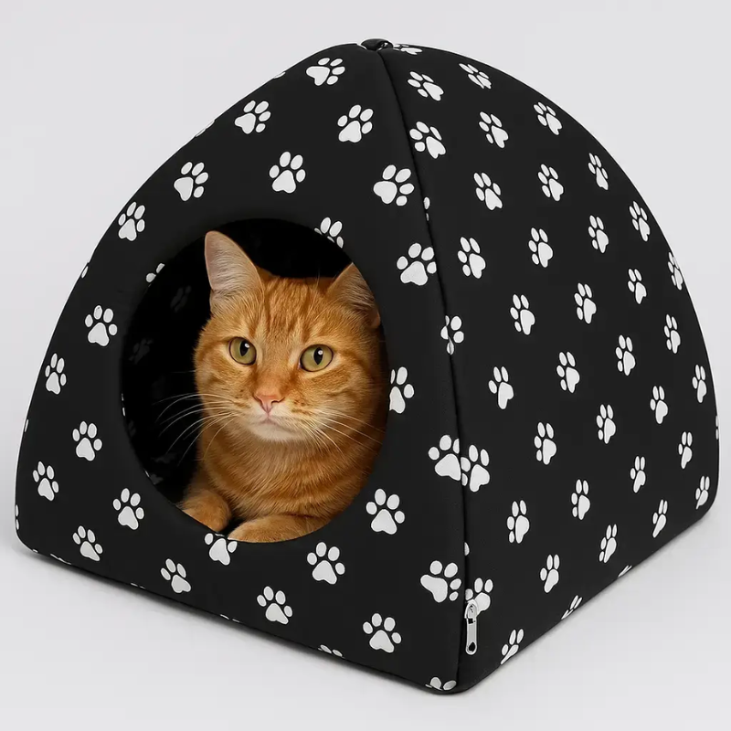 М'який будиночок для собак та кішок YU227 компактний складаний Pet Hut White 35 см × 40 см