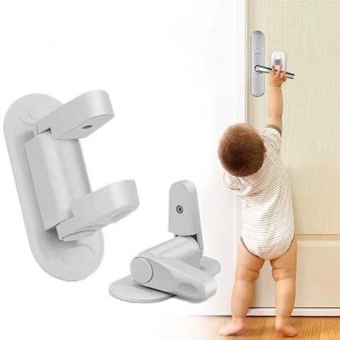 Дитячий замок блокатор на дверні та віконні ручки клямка Door Lever Lock обмежувач відчинення дверей