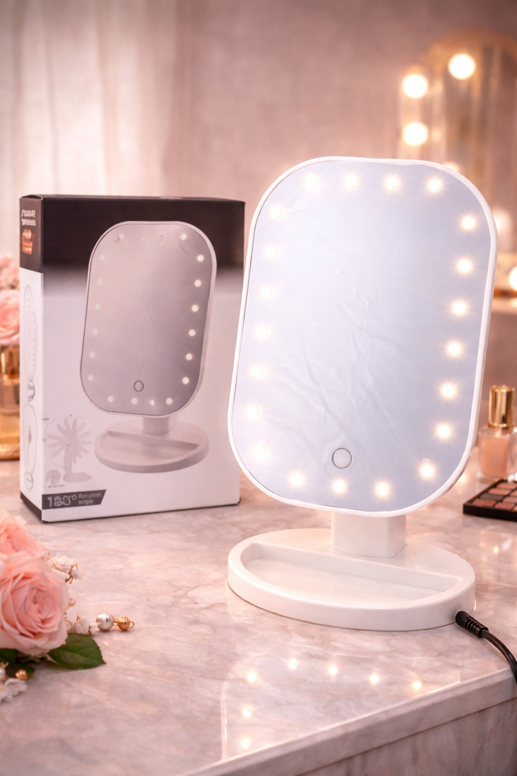 Дзеркало для макіяжу з LED підсвічуванням Cosmetie Mirror HH071 20LED