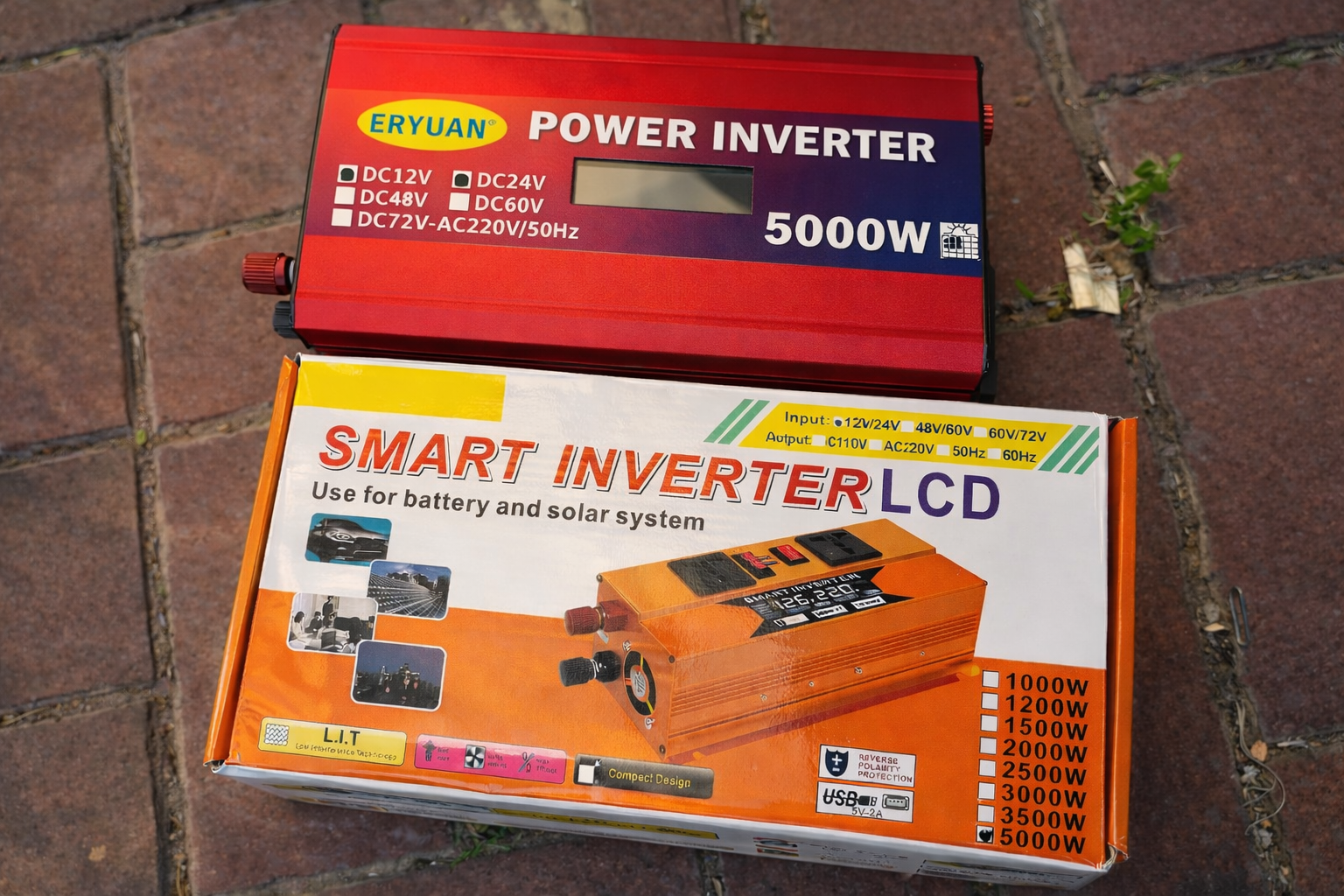 Автомобільний інвертор з 12V/24V на 220V 5000W LCD SMART / Перетворювач напруги