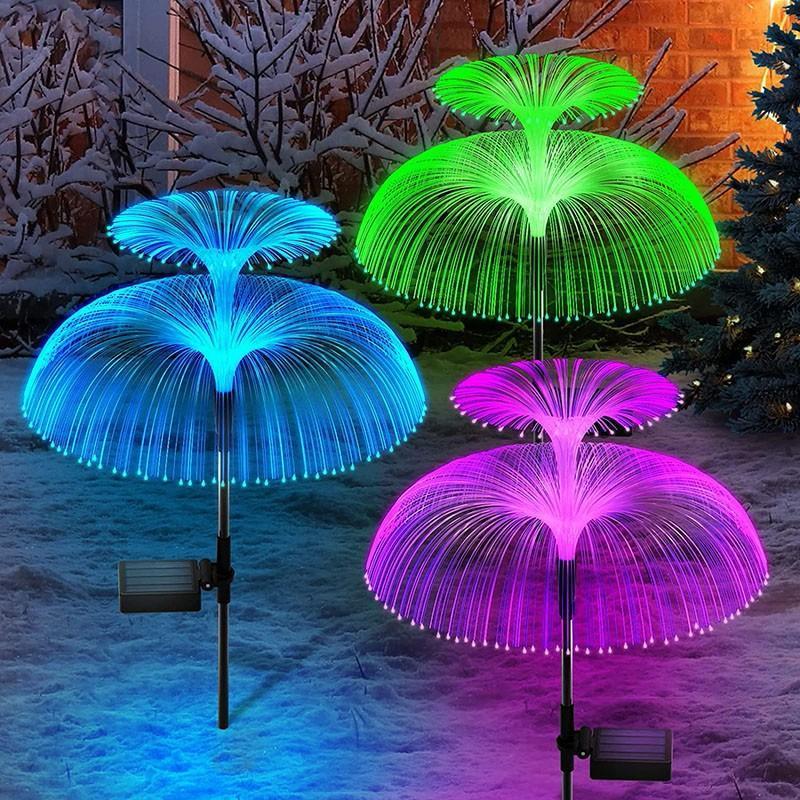 Ліхтар садовий на сонячній батареї Медуза подвійна RGB