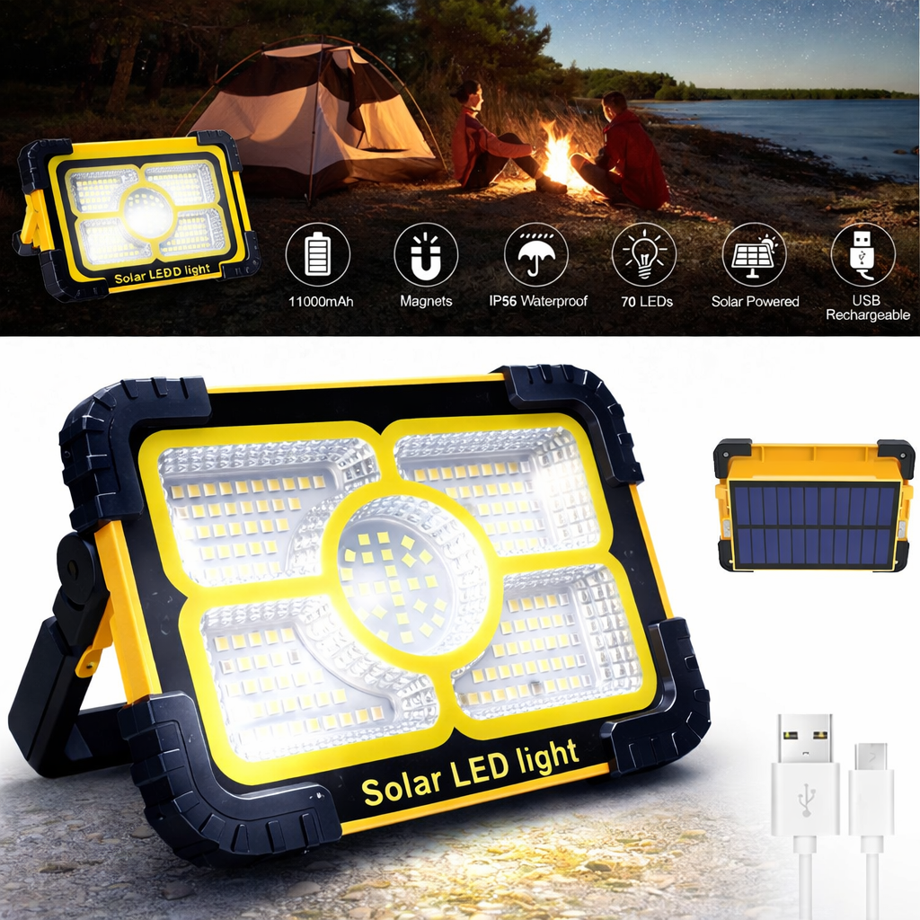 Ліхтар акумуляторний 30W, 3600mAh, Working Lamp JN-882 / Прожектор світлодіодний / Лампа на сонячній панелі