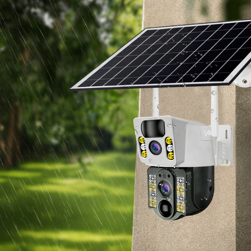 4K Бездротова камера Solar WI-FI , подвійний об'єктив, нічне бачення V380 Pro CCTV 8MP