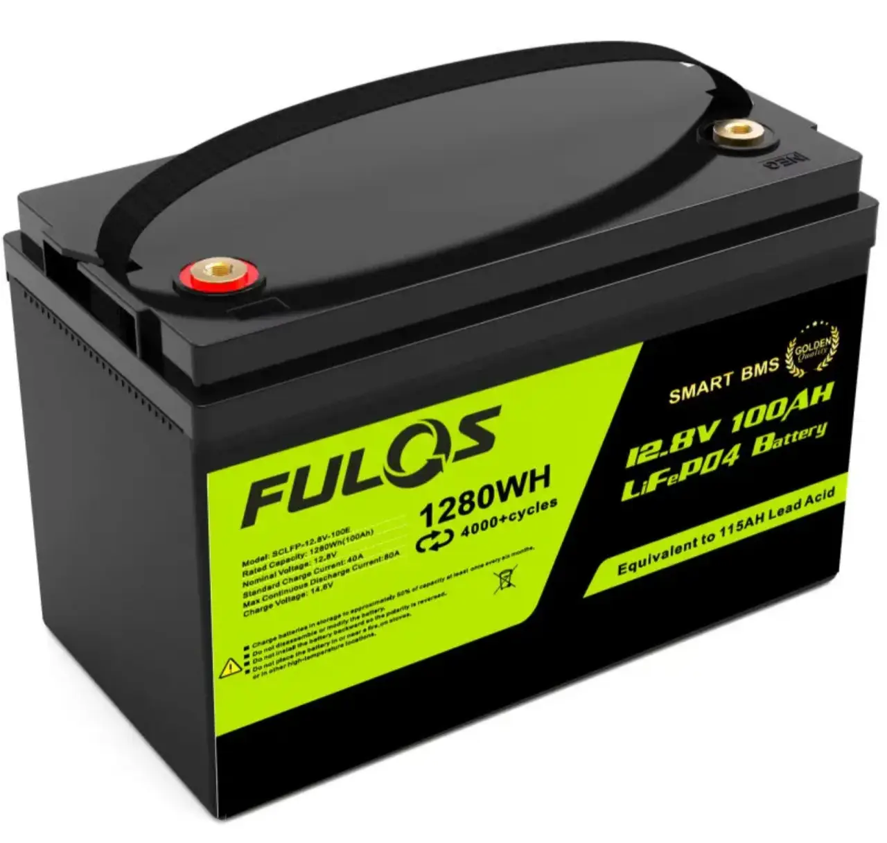 Акумулятор BATTERY liFePo FULOS 12V 100Ah для дому, квартири, ДБЖ та сонячних електростанцій