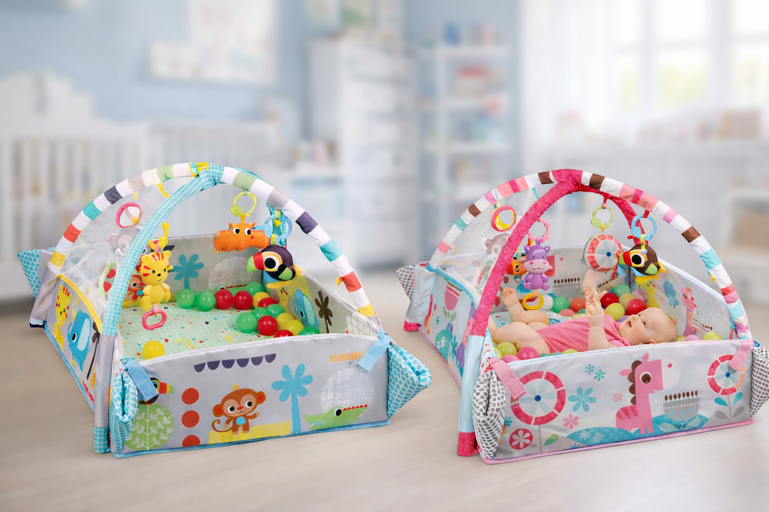 Ігровий килимок LEAN Toys 5в1 з кульками у подарунок / Килимок для розвитку X-647