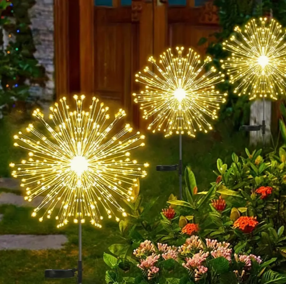 Ліхтар садовий газонний на сонячній батареї Кульбаба 120 LED (2 шт в комплекті)