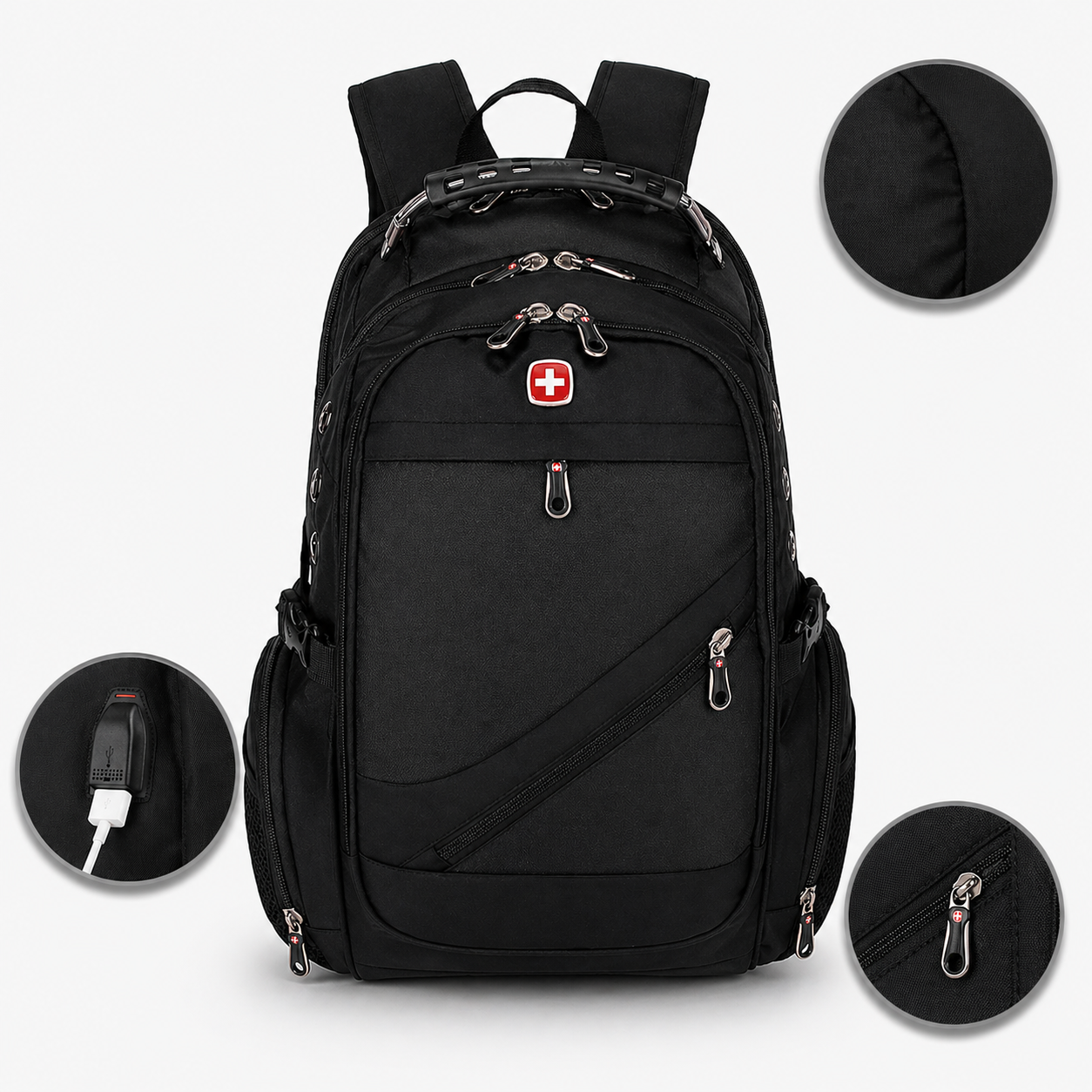 Рюкзак, швейцарський рюкзак, SwissGear 8810, туристичний рюкзак, рюкзак для ноутбука Чорний