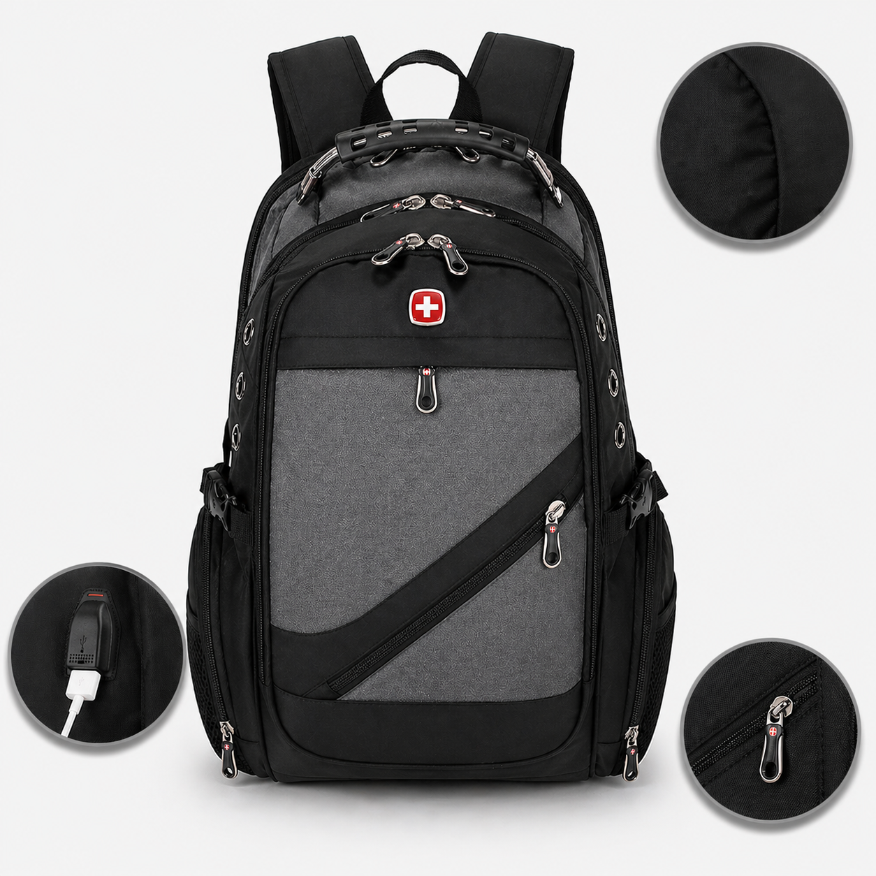 Рюкзак, швейцарський рюкзак, SwissGear 8810, туристичний рюкзак, рюкзак для ноутбука Сірий