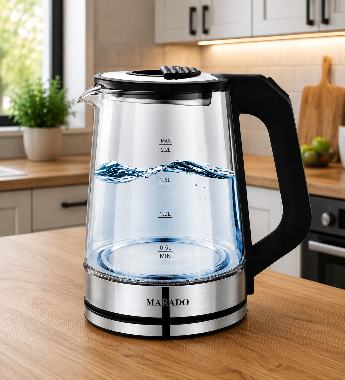 Електрочайник Marado MA-0610 скляний 2.2л 1500W
