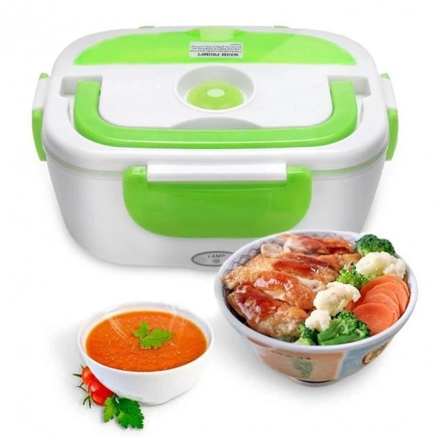 Ланчбокс з підігрівом їжі 220V, Electric lunch box, ланч-бокс Зелений