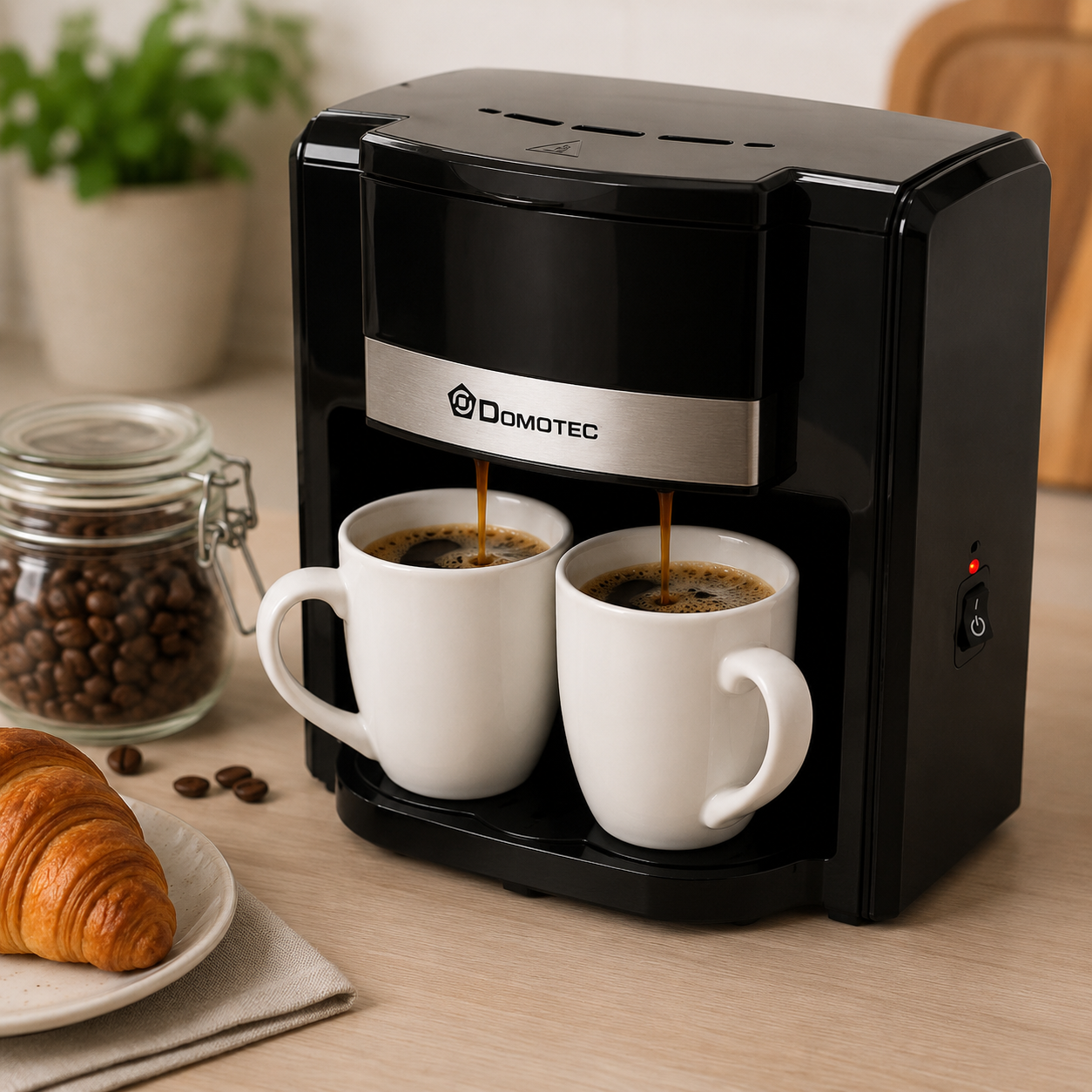 Кавоварка Domotec MS-115 / Кавоварка електрична + ложка для кави 2 чашки 420 мл