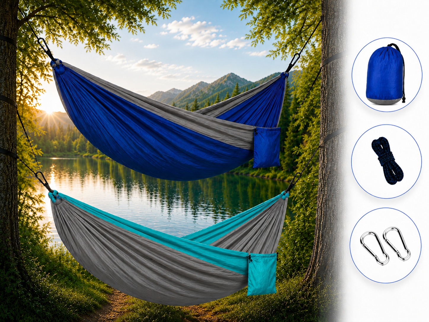 Гамак Travel hammock туристичний / Гамак-гойдалка підвісна нейлонова