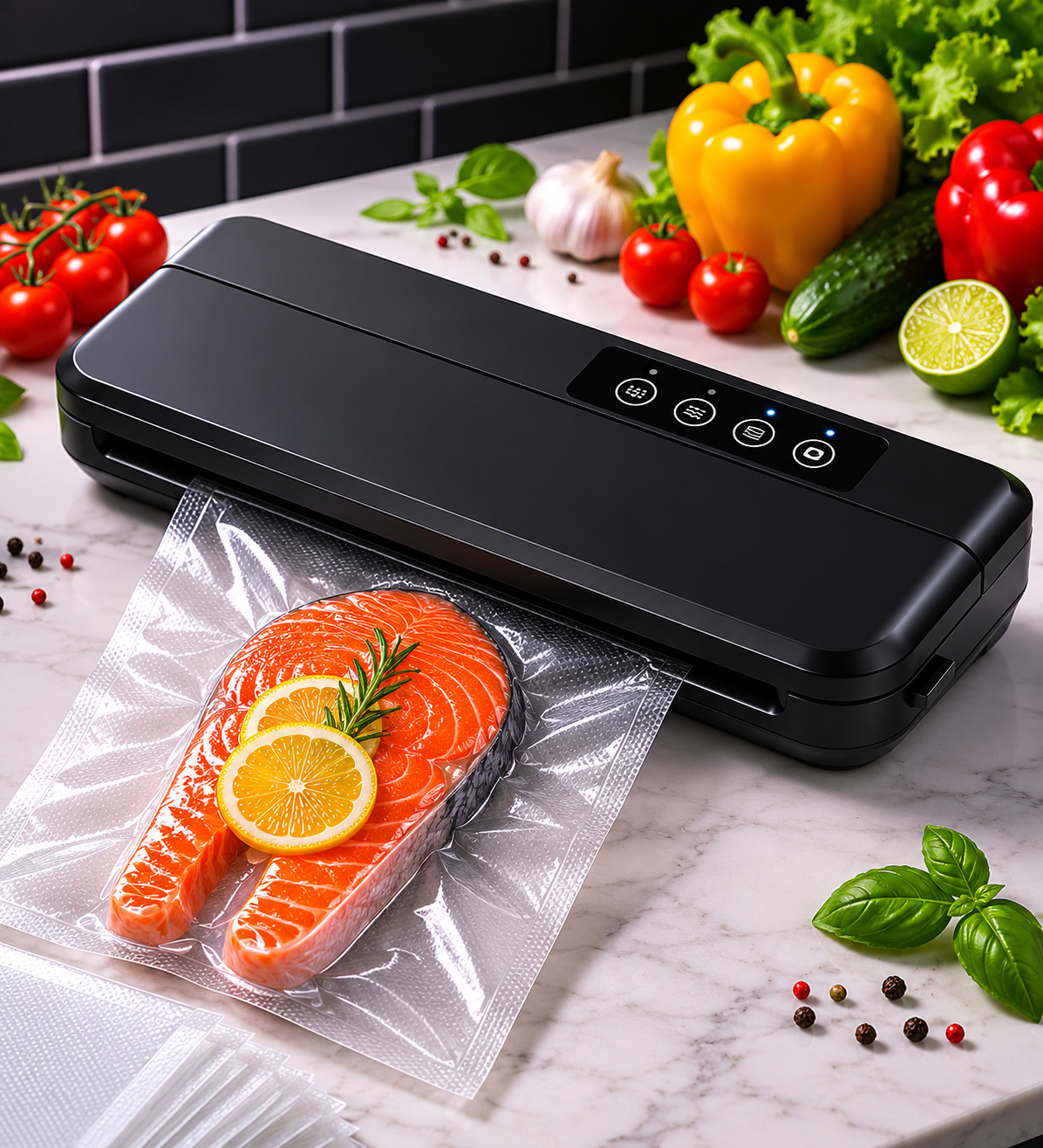 Вакууматор для їжі Vacuum Sealer X GY-F973 / Вакуумний пакувальник 110W 60 кПа + пакети