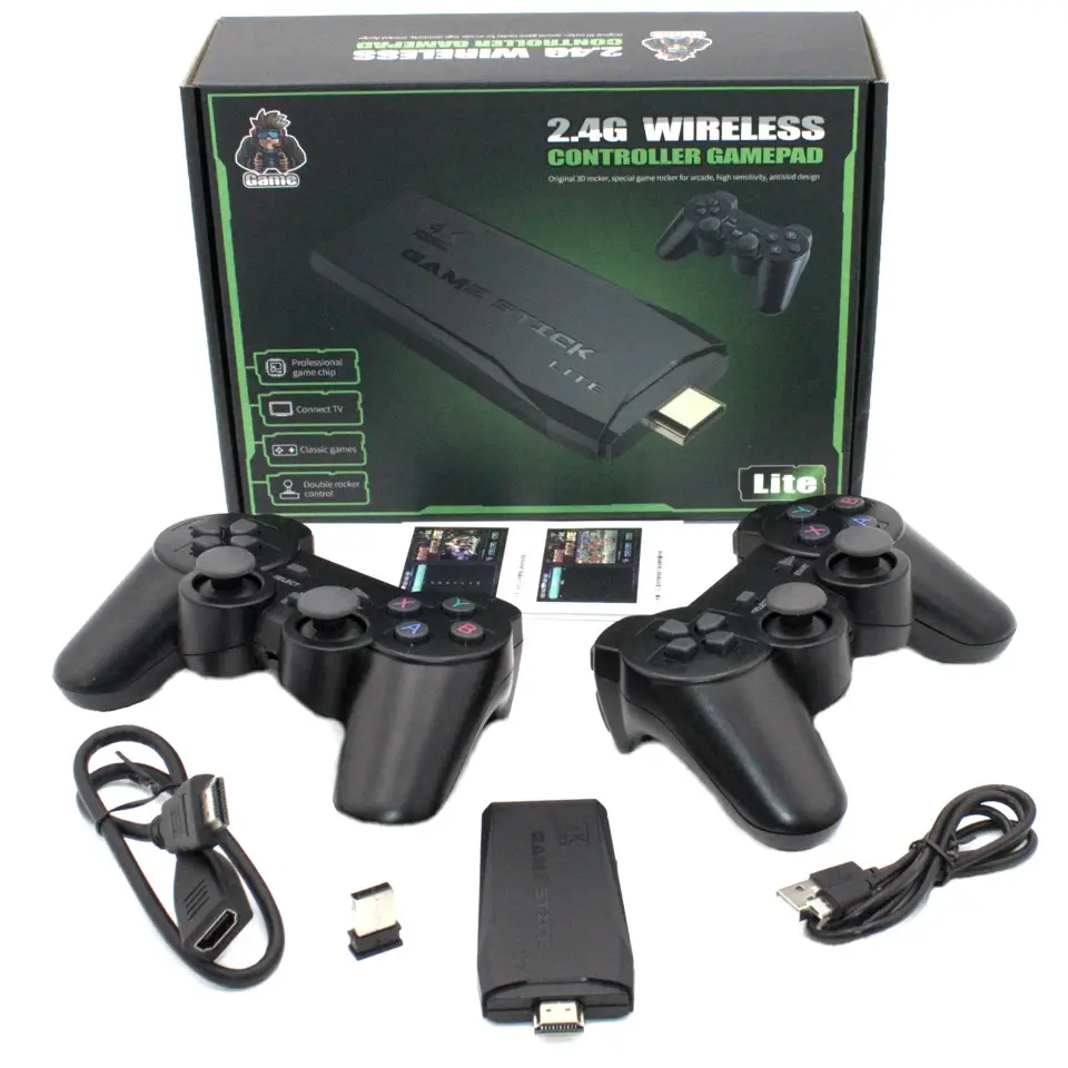 64ГБ Ігрова приставка LITE GREEN HDMI 3535 ігор Dendy, Sega, Аркадні ігри, Game Boy, Nintendo, Atari, PlayStation 1