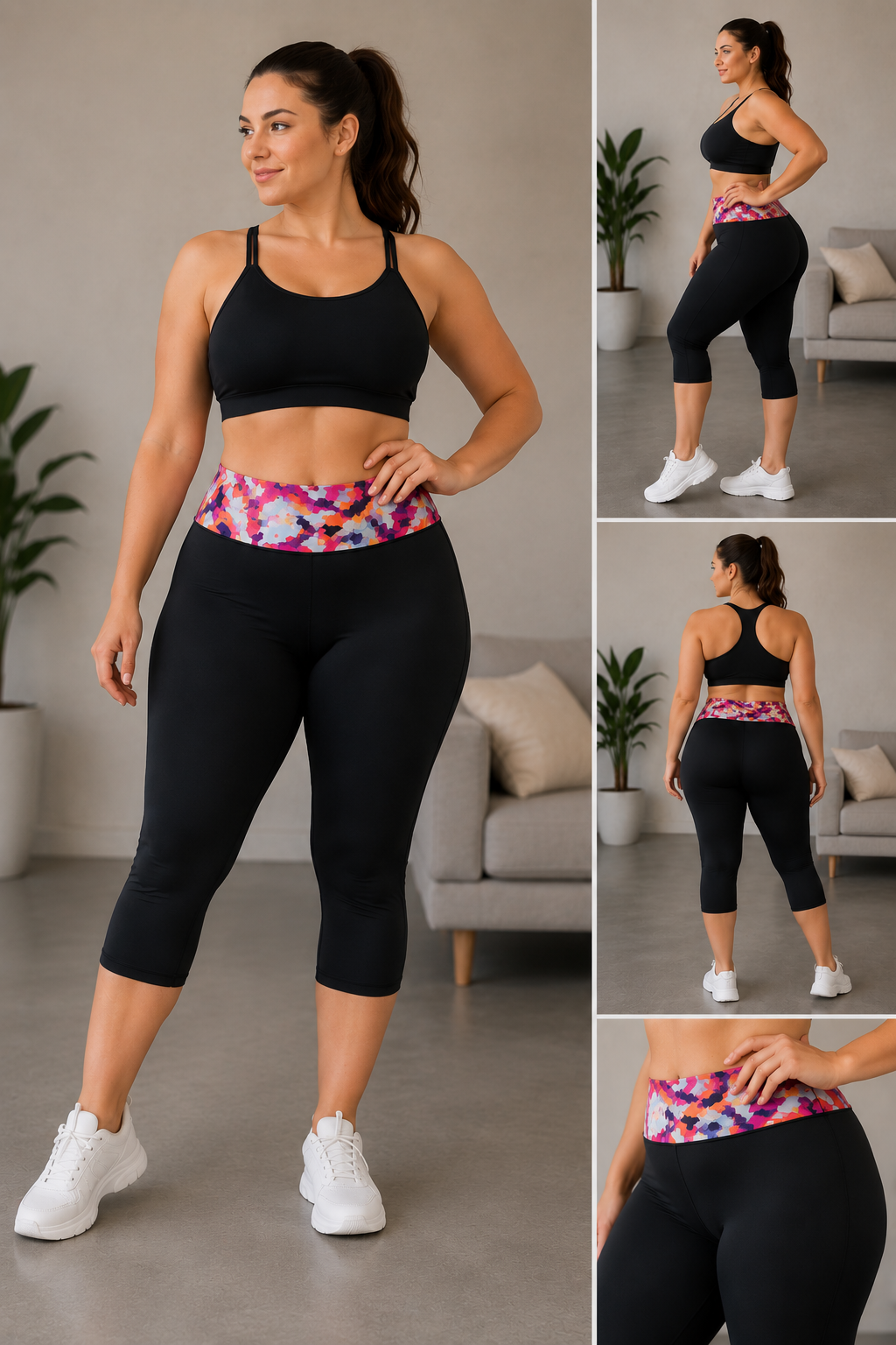 Коригувальні бриджі Hot shapers троянди / Легінси жіночі для спорту, фітнесу, прогулянок Розмір L