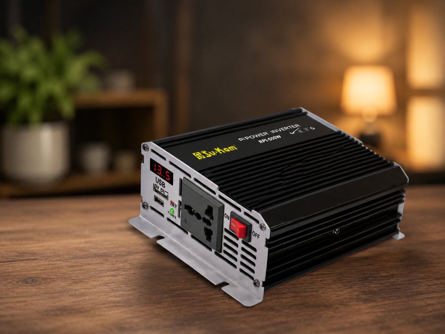 Перетворювач AC/DC RPI 500W SU-KAM / Перетворювач напруги з вольтметром / Автомобільний інвертор 12-220 В