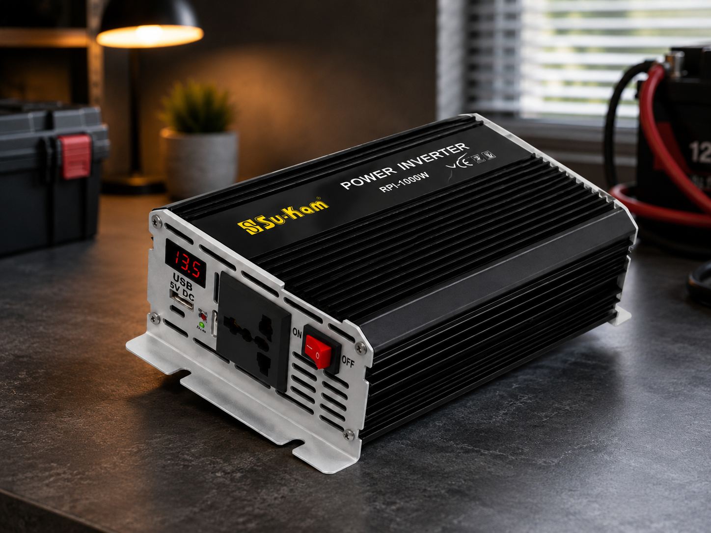 Перетворювач AC/DC RPI 1000W SU-KAM / Інвертор з вольтметром / Перетворювач напруги 12-220 В